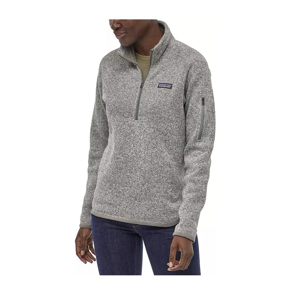 Patagonia Better Sweater Quarter Zip Pullover Oatmeal Heather Gray Fleece Women